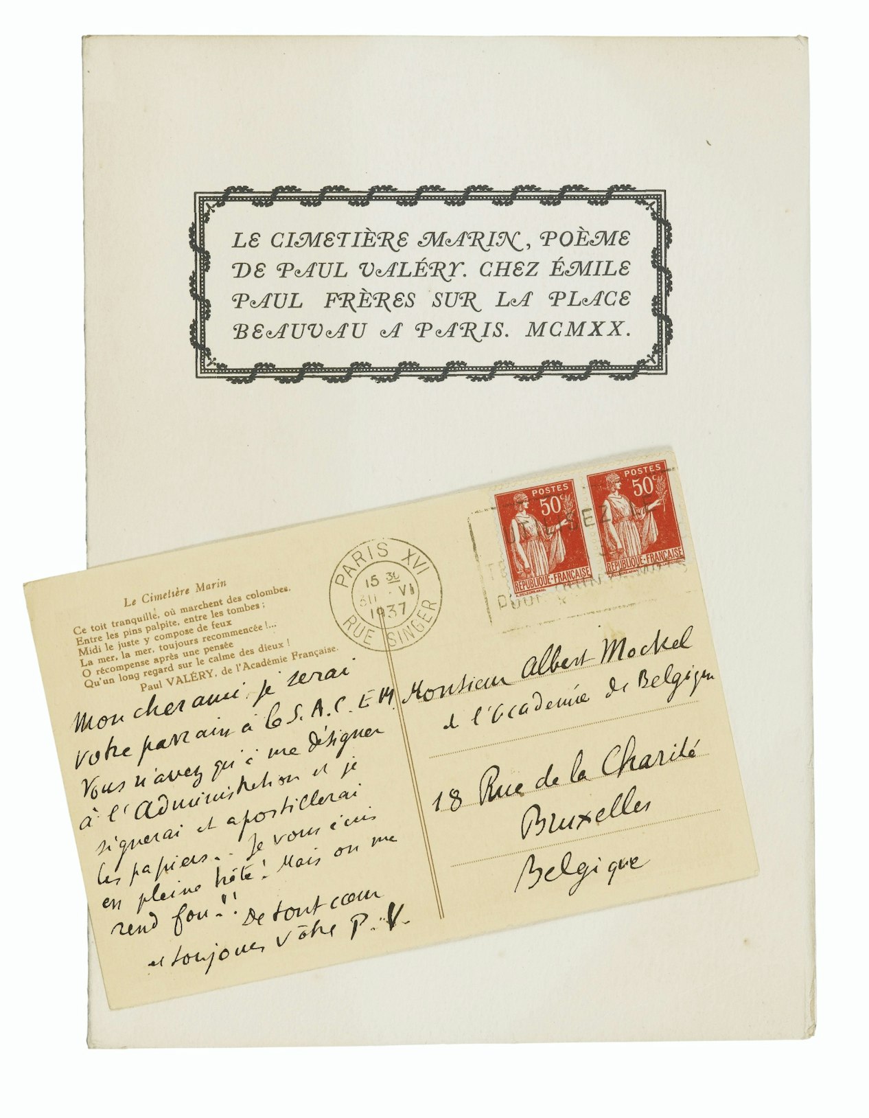 Le Cimetiere Marin Paris Emile Paul Freres 1920 In 8